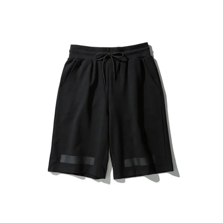 OFF-WHITE новые шорты религиозные диагональные полосы мужские свободные шорты - Цвет: Черный