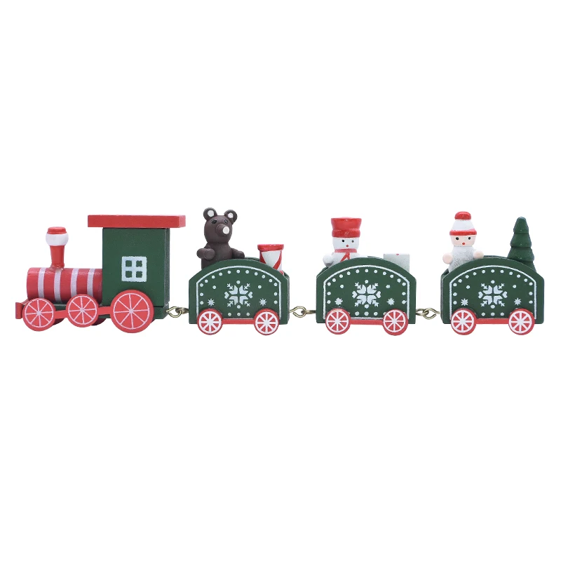 Мультфильм новогодняя елка поезд рождественские украшения для дома детские игрушки новогодний подарок Рождественский деревянный Декор Орнамент