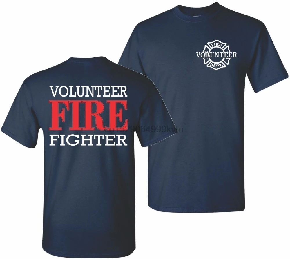 

2019 Hot Sale New Men T Shirt Firefighter Volunteer Fire Rescue Thin Red Line Department T shirt T Shirt T Shirt