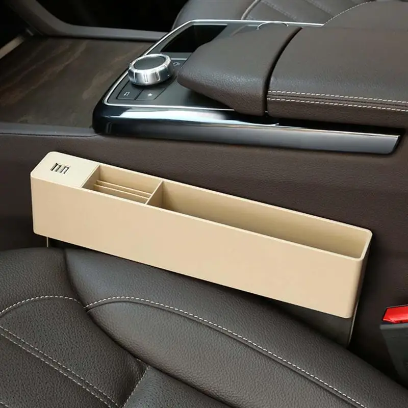 1 шт. коробка для хранения емкость многофункциональный двойной USB чехол-органайзер для сиденья Коробка для хранения Контейнер автомобильный Органайзер держатель