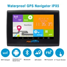 Android Fodsports 5 дюймов мотоцикл gps навигация IPX5 Водонепроницаемый Bluetooth Автомобильный мото gps навигатор 512 МБ ram 8G Flash карта