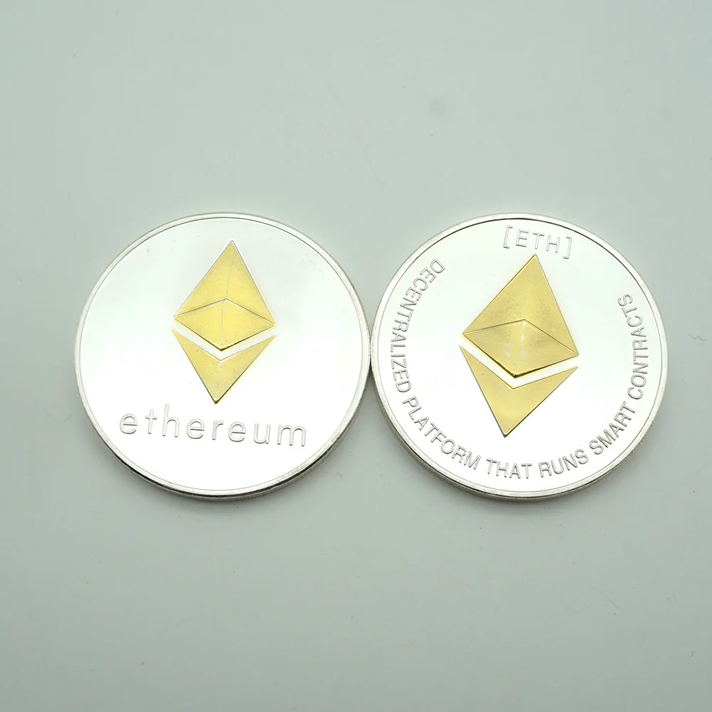 Юбилейная коллекция монет эфириума виртуальный эфир Биткоин ETH золотой