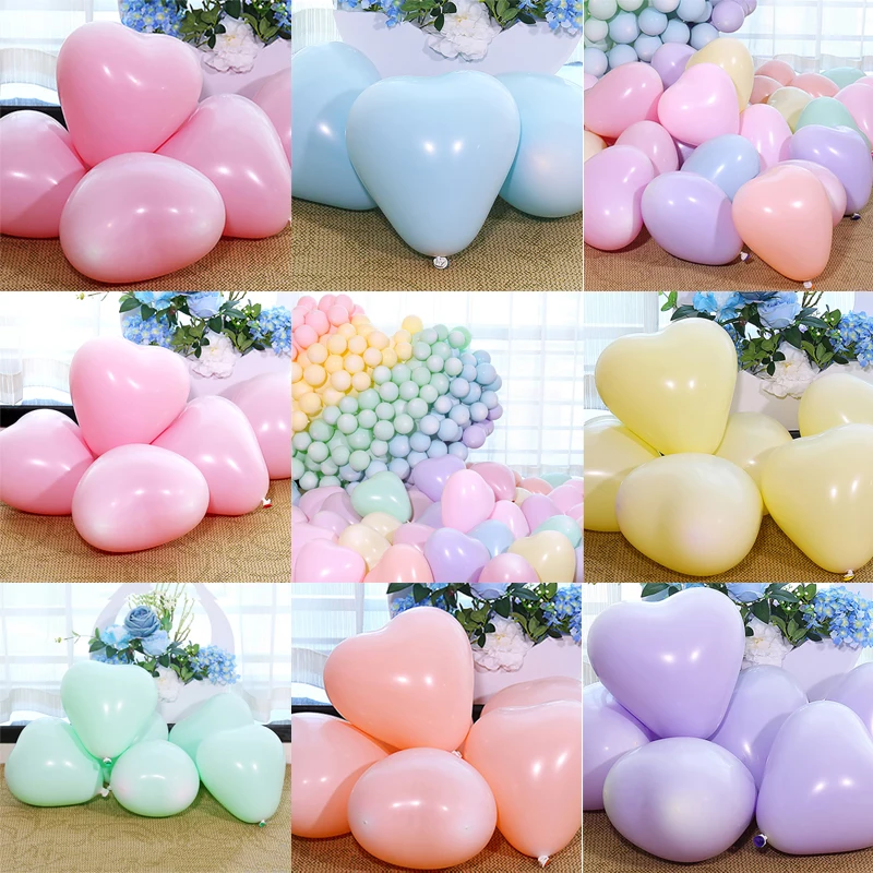 

12inch Heart Balloon High Quality Candy Color Macaron Latex Balloons Birthday Party Wedding Valentine's Day Proposal Decoration