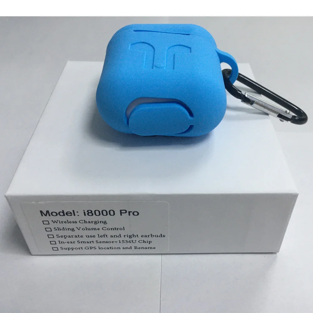 Синий Наушники i8000 Pro Tws с функцией управления громкостью, беспроводные Bluetooth наушники, умный сенсор, PK i5000 i9000 i90000 Pro TWS - Цвет: Синий