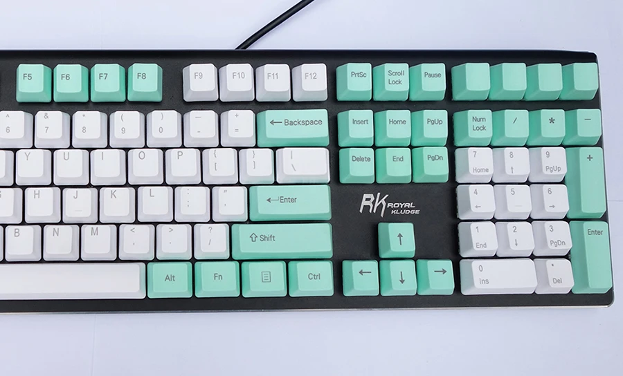 NPKC OEM PBT Keycaps бело-мятный зеленый смешанный ANSI вариант раскладки 61 Ключ 87 ключей 108 клавиш для MX механическая клавиатура