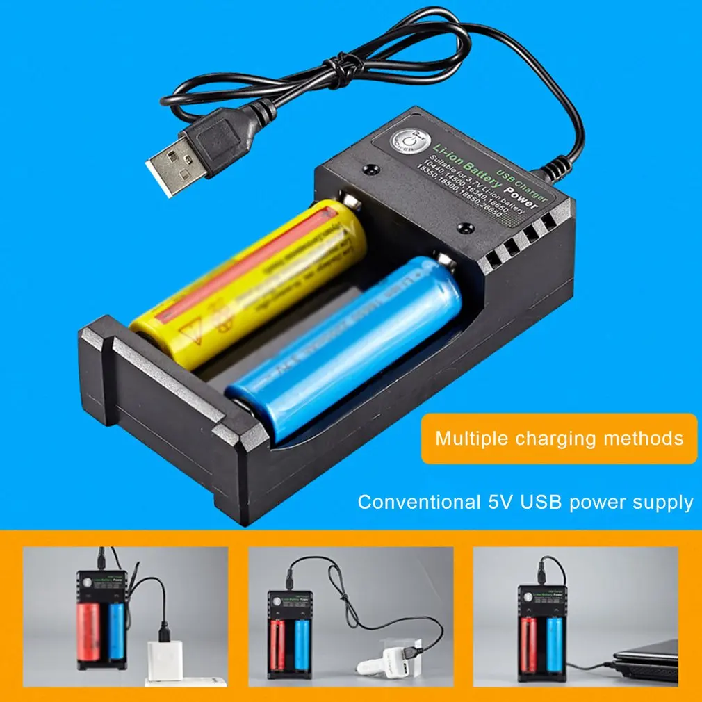 18650 Charger Single Double 4 Slot 3.7v Battery Charger Multifunction Charge Universal Flashlight Charger