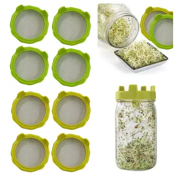 

4PCS Seed Sprouter Germination Cover Sprouting Filter Mason Can Lid Sprouting Net Cover Bean Sprouts Filter Gardening Supplies