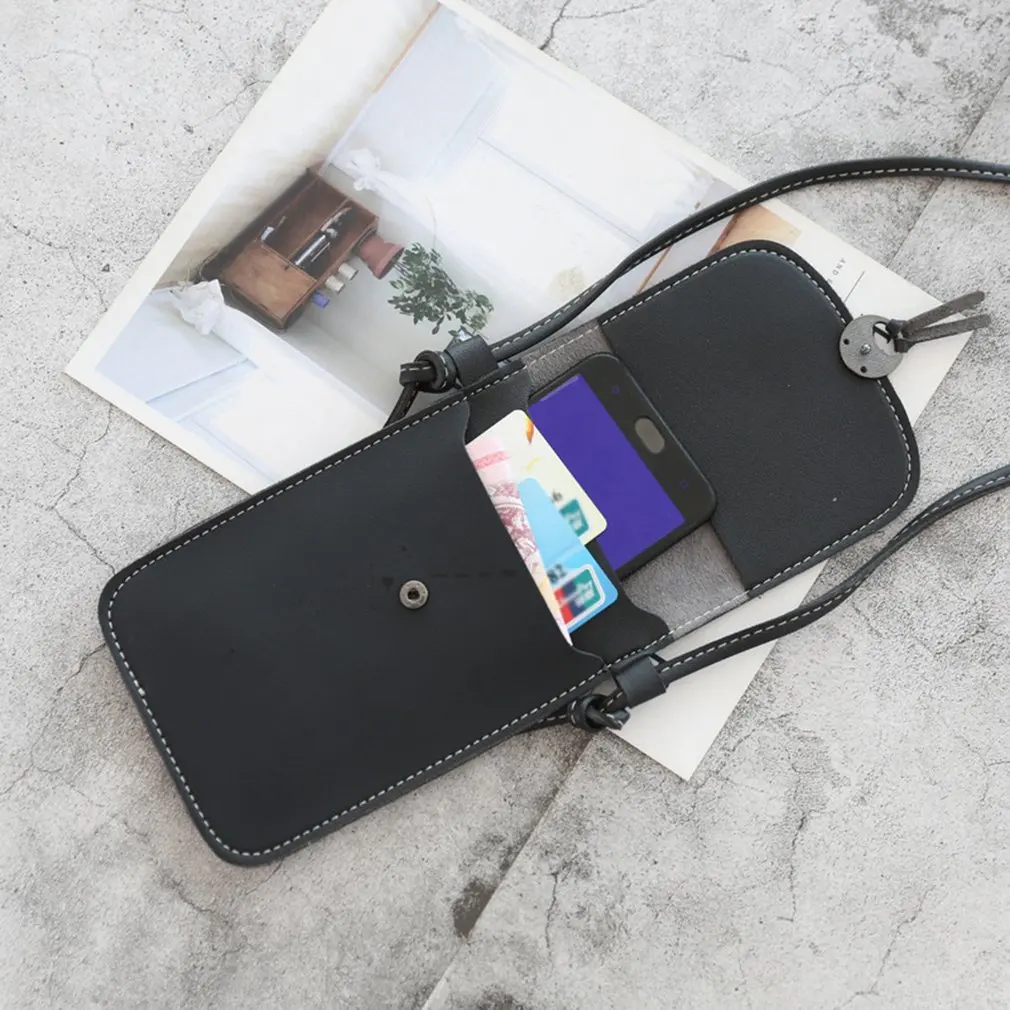 Transparent Touch Screen Retro Simple Mobile Phone Bag 2021 Women PU Chain Messenger Bags Small Flap Bag Mini Shoulder Bag