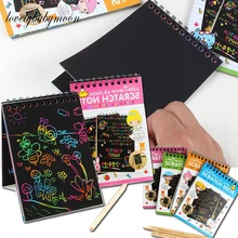 1PC rayure Note enfants créatif bricolage peinture à gratter coloré Graffiti cahier créatif bricolage