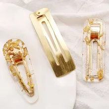 Корейская мода блестящая Смола заколки для волос из ацетата женские аксессуары для волос заколки для девочек Золотая фольга заколки для волос сладкий Повседневный заколка