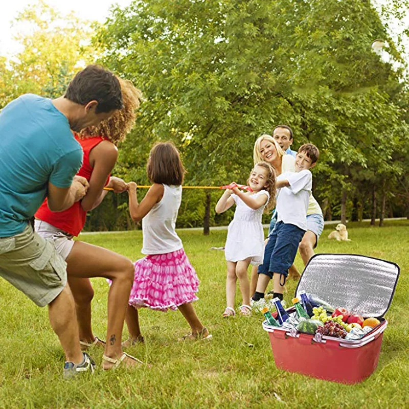 Открытый Кемпинг складной кулер изолированные корзины для пикника 600D ткань Оксфорд рамы для ручек складная корзина для покупок