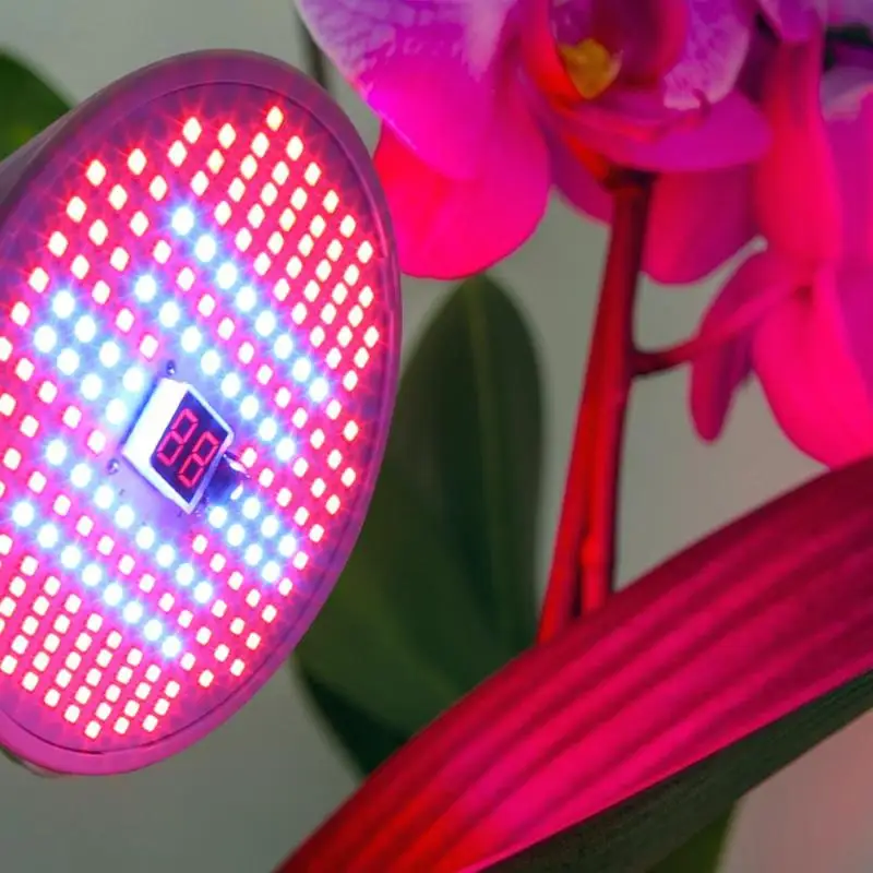 E27 204LED лампа с регулируемой яркостью, светильник для выращивания растений с дистанционным управлением