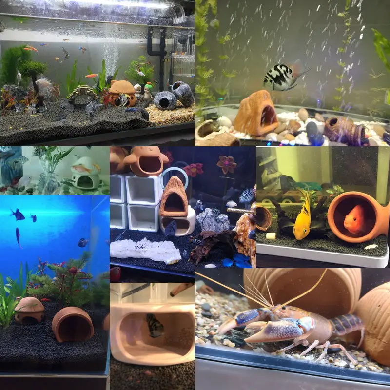 Ceramic Aquarium Shelter Fish Tank Cave Rest Spawning For Fish Betta