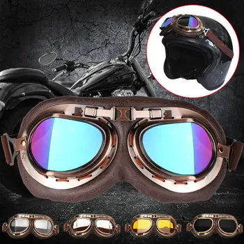 

DERI 1Pair motocross Goggles glasses Steampunk Vintage Moto Classic antiparras motocross for Harley Bike UV Protection Copper