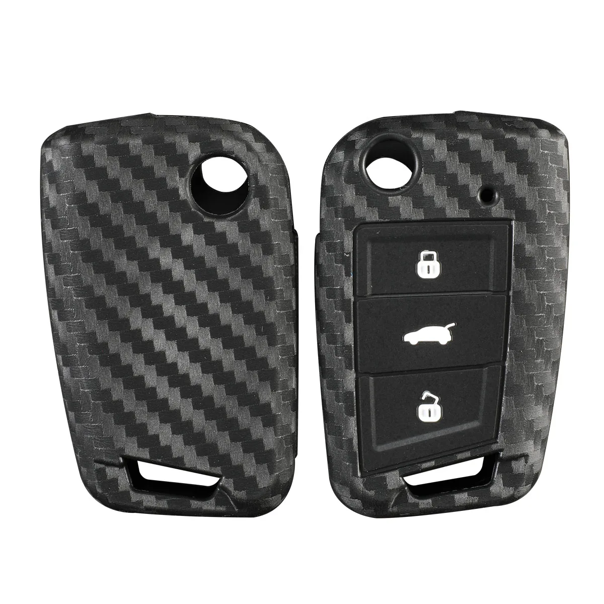 Jingyuqin Astuccio Portachiavi In Silicone A 3 Pulsanti Per Vw Polo Golf 7 Tiguan Skoda Octavia Kodiaq Karoq Seat Ateca Leon Ibiza