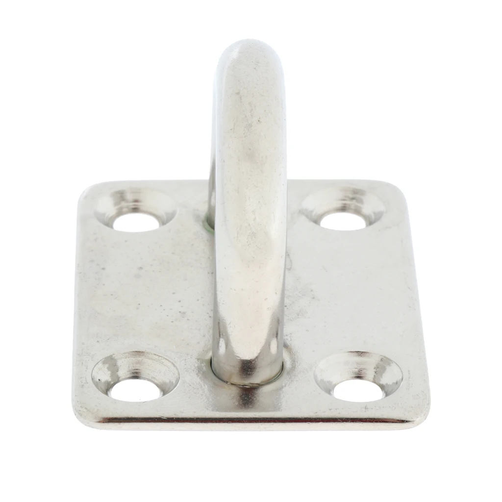 2Pcs Heavy Duty 8mm Square Pad Eye Plate Shade Ring Hook Hardware Accessory