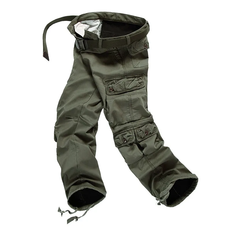Высокое качество, новые зимние утепленные флисовые мужские военные тактические брюки-карго с карманами, мужские однотонные повседневные брюки, плюс размер 40