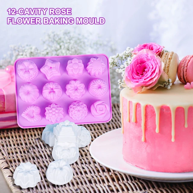 FRCOLOR 12 Pcs Flower-shaped Jelly Molds Silicone Soap Molds Food-grade Fudge  Molds 