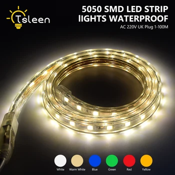 

SMD 5050 AC 220V LED Strip Outdoor Waterproof 220V 5050 220 V LED Strip 220V SMD 5050 LED Strip Light 1M 2M 5M 10M 20M 25M 50M