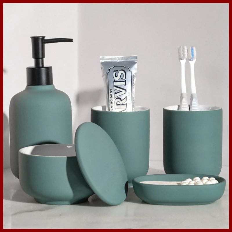 Nordic Bath Accessories Tumbler Soap Dish Soap dispenser..green or blush or gray 
