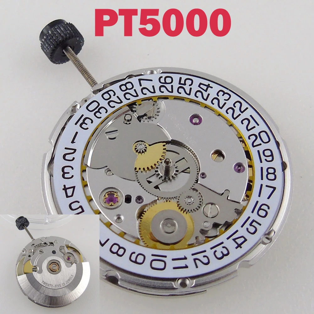 High Accuracy Asia PT5000 Automatic Mechanical Watch Movement 28800 bph  Date Display Clone 2824 25 Jewels 25.6mm Diameter|Repair Tools \u0026 Kits| -  AliExpress