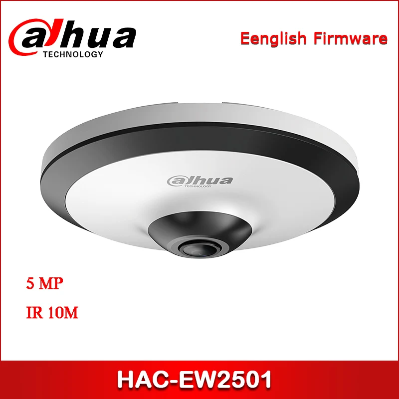 

Dahua HAC-EW2501 5MP HDCVI IR-Fisheye Camera audio in & built-in mic CVI/TVI/AHD/CVBS output switchable CCTV Camera