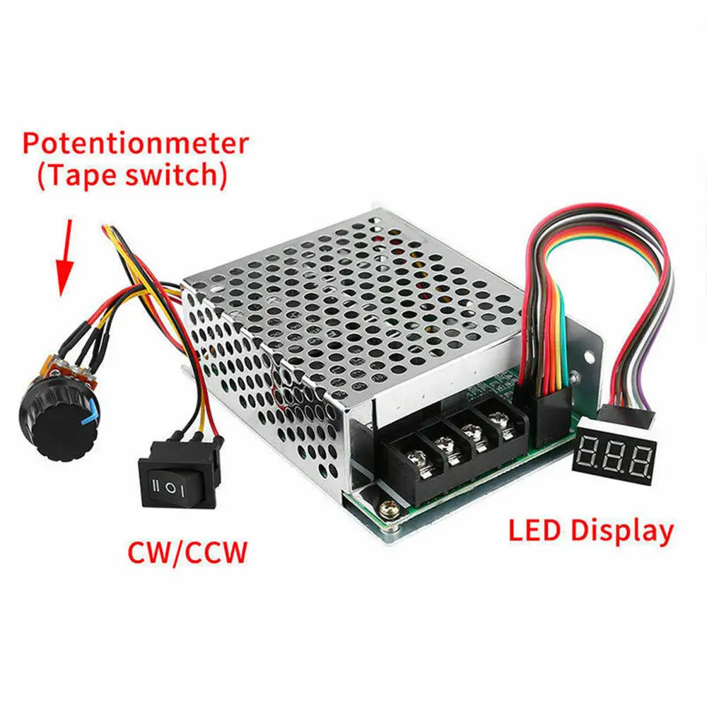 DC10 55V 12V 24V 36V 60A PWM контроллер скорости двигателя CW CCW Реверсивный переключатель