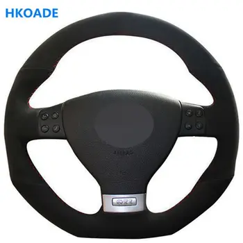 

DIY Black Suede Hand-stitched Car Steering Wheel Cover for Volkswagen R32 Passat R GT 2005 Golf 5 Mk5 GTI VW Golf 5