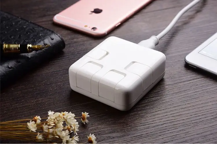Зарядное устройство USB, многопортовое зарядное устройство для мобильного телефона, зарядное устройство для путешествий, 20 Вт, с пряжкой, 4USB, умное Универсальное зарядное устройство USB для мобильного телефона