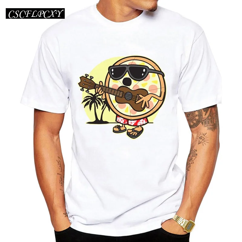 

2019 Newest Summer Men T-shirt Hawaiian Pizza Printed Fashion T shirt Short Sleeve Basic Tee Shirts Cool Tops