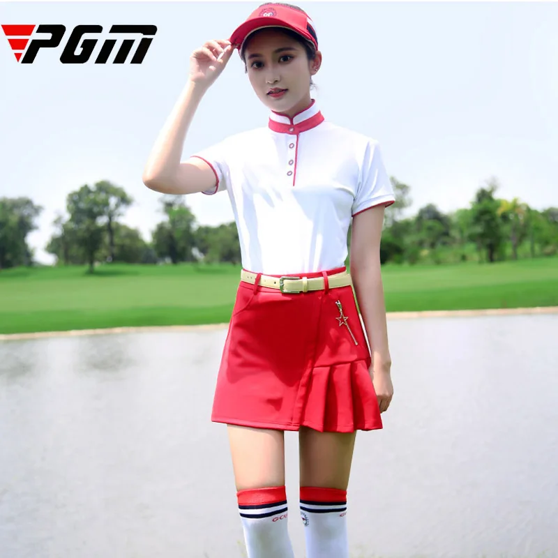 PGM китайский стиль футболка для гольфа для женщин стоячий воротник быстросохнущая Мягкая дышащая анти-пот женские трикотажные майки спортивная рубашка для женщин
