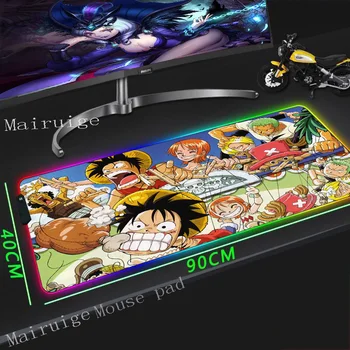 

Mairuige One Piece Large Size RGB Gaming Mouse Pad Computer Anime PadMouse Backlit MousePad Carpet Keyboard Desk Mat