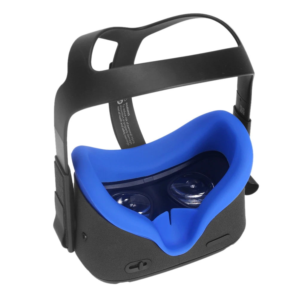 Сменный коврик, аксессуары, дышащая силиконовая Мягкая маска для глаз, защитный чехол, унисекс, против пота, для Oculus Quest, VR очки - Цвет: Синий