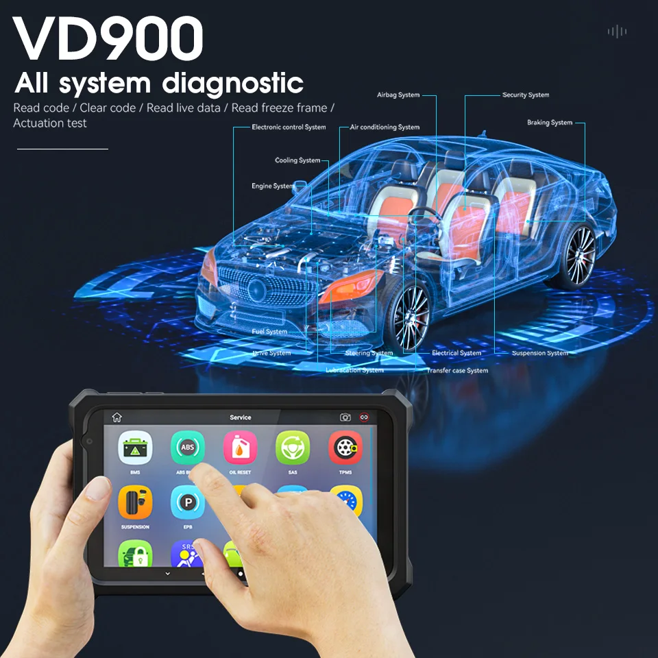 VDIAGTOOL VD900 OBD2 Scanner Professional ABS Airbag Oil EPB DPF Reset OBD 2 Automotive Scanner Code Reader Car Diagnostic Tool best car battery charger