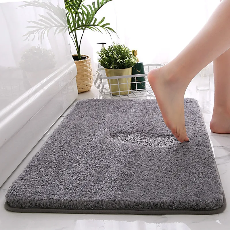 

50x80CM Fleece Embossed Bathroom Bath Mat Non-slip Carpets Basin Bathtub Side Floor Rug Shower Room Doormat Memory Foam Pad