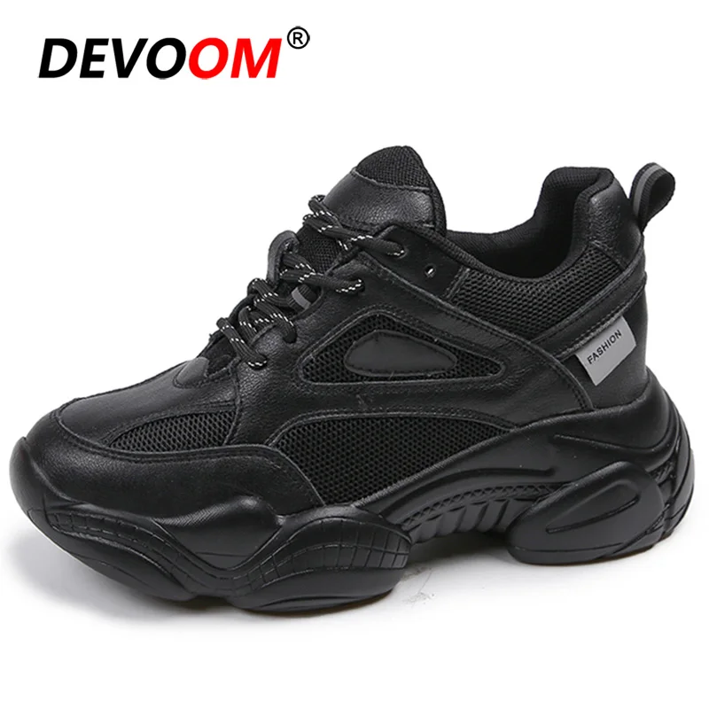 Женские кроссовки-столбики; новые женские кроссовки для бега; chaussures femme; спортивная обувь; Zapatos de mujer; Тройная обувь для папы - Color: Black