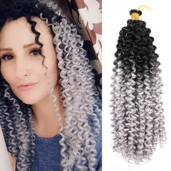 

Mtmei Hair 14" 24 Roots Afro Kinky Curly Hair Bundles With Closure Water Wave Bundles Crochet Hair Extensions Synthetic Hair