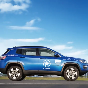 

10PCS Car Door Side Vinyl Decal Sticker For Jeep Renegade Wrangler JK TJ Rubicon Cherokee Patriot Trail Hawk Compass Accessories