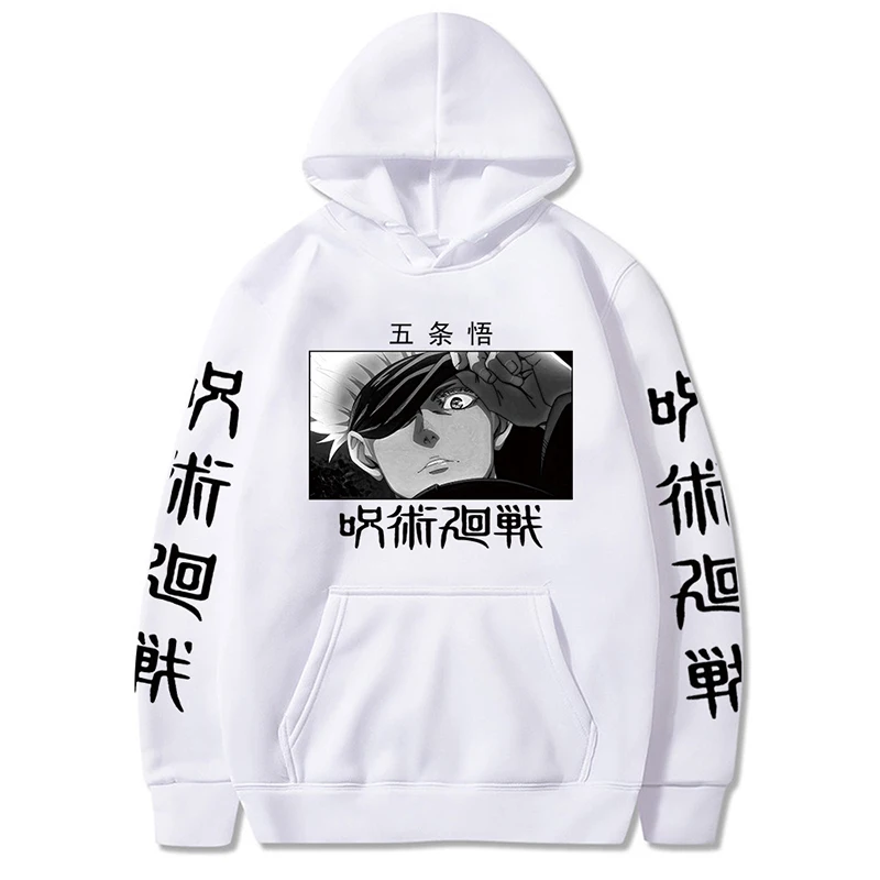 Anime Jujutsu Kaisen Casual Hoodies for Men Satoru Gojo Print Hoodies New Fashion Unisex Oversized Pullovers Men's Clothings
