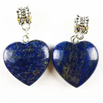 

2Pcs 20x5mm Lapis Lazuli Heart Tibetan Big Hole Pendant Bead