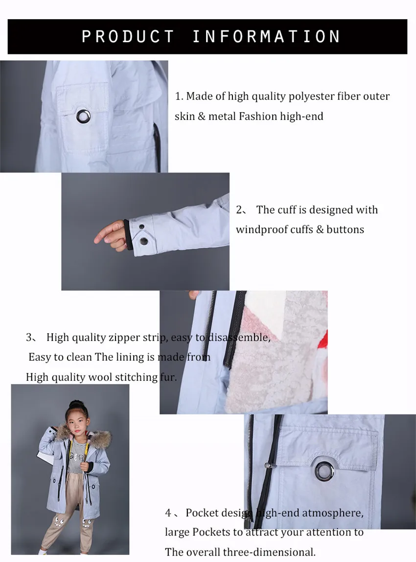 Factory Direct Wholesale Wide Variety Of Coat Children's Winter Warm Coat Rex Rabbit Lining Accessories Fur Collar