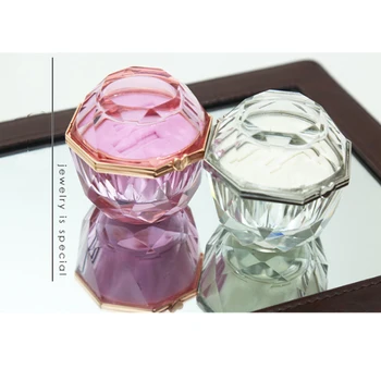 

Wedding Ring Box Proposal Single Pair Diamond Ring Box Hot Selling Heart-shaped Transparent Crystal Creative Ring Storage Box