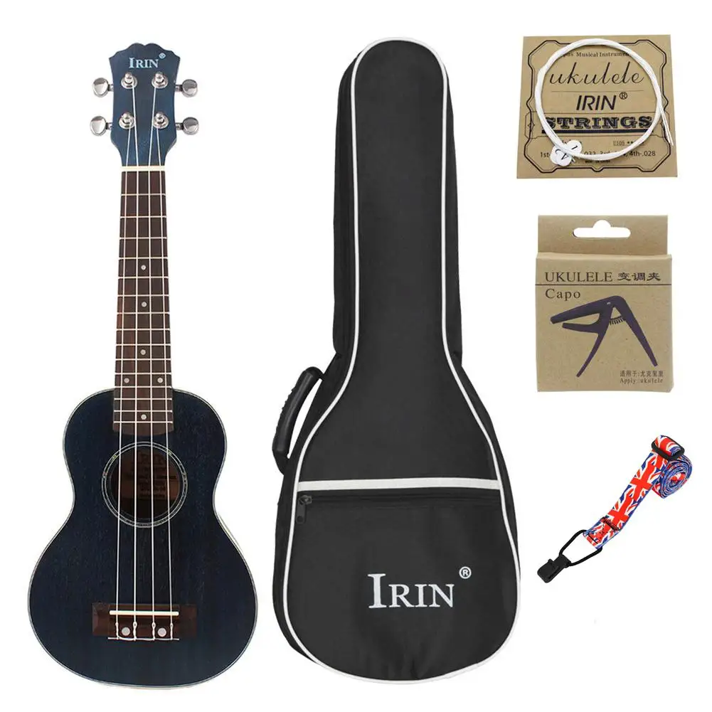 IRIN 21inch Ukulele Concert 4 Strings Musical Instruments 15 Frets Spruce Wood Hawaiian Small Guitar Free Case Strings