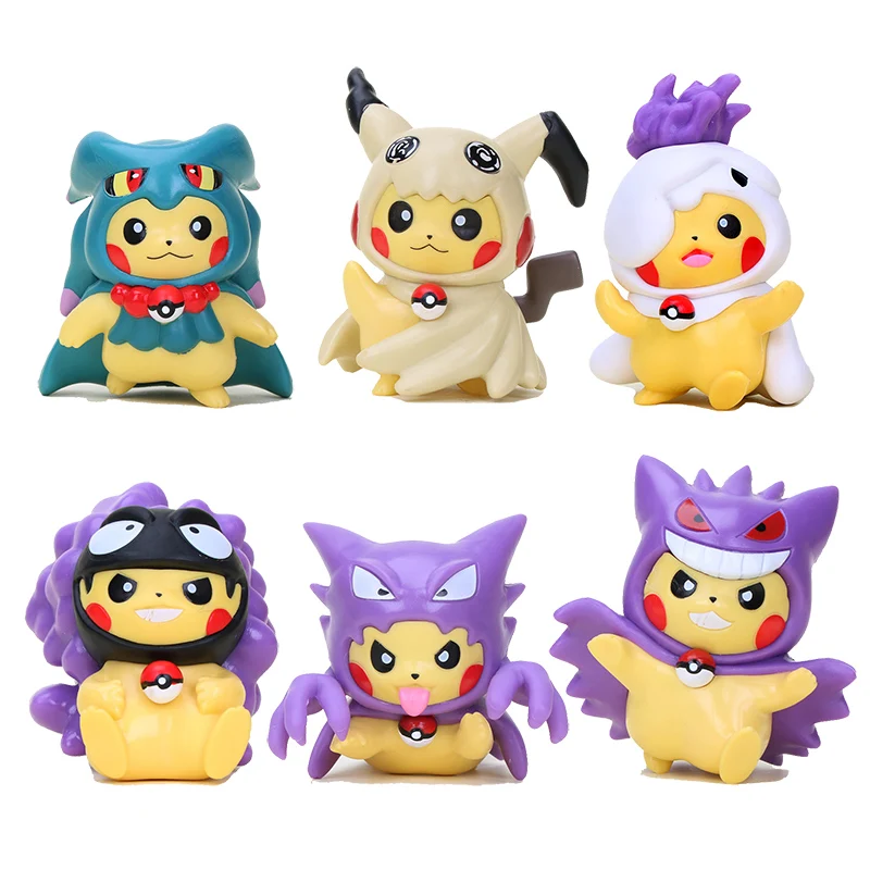 Покемон фигурки Пикачу Косплей Gastly Haunter генгар Mimikyu пластиковая фигурка героя