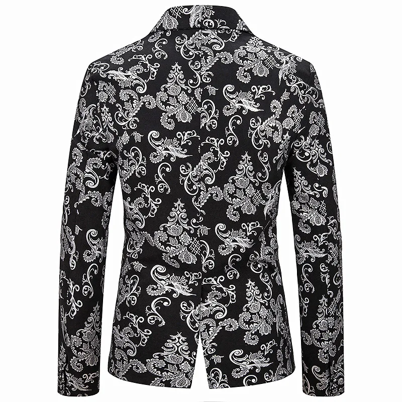 Autumn New Pattern Cross-border Man's Suit Cultivate Oneself Man Gilding Printing Suit Full Dress Costume Loose Coat