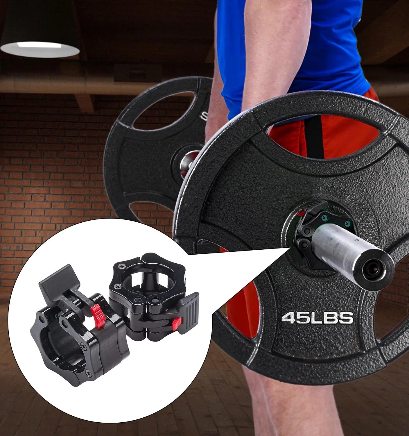 2Pcs Dumbbell Barbell Collar Clips Clamp Gym Weight Lifting Fitness