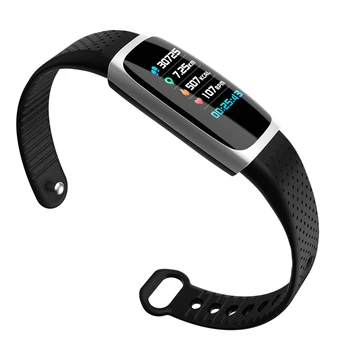 

Metal Case Smart Bracelet Heart Rate Blood Pressure Sleep Waterproof Multi-function Pedometer Curved Color Screen Watch