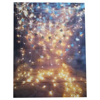 

5x7ft Stars Lighting Glitter Photography Backdrops Photo Background for Children
