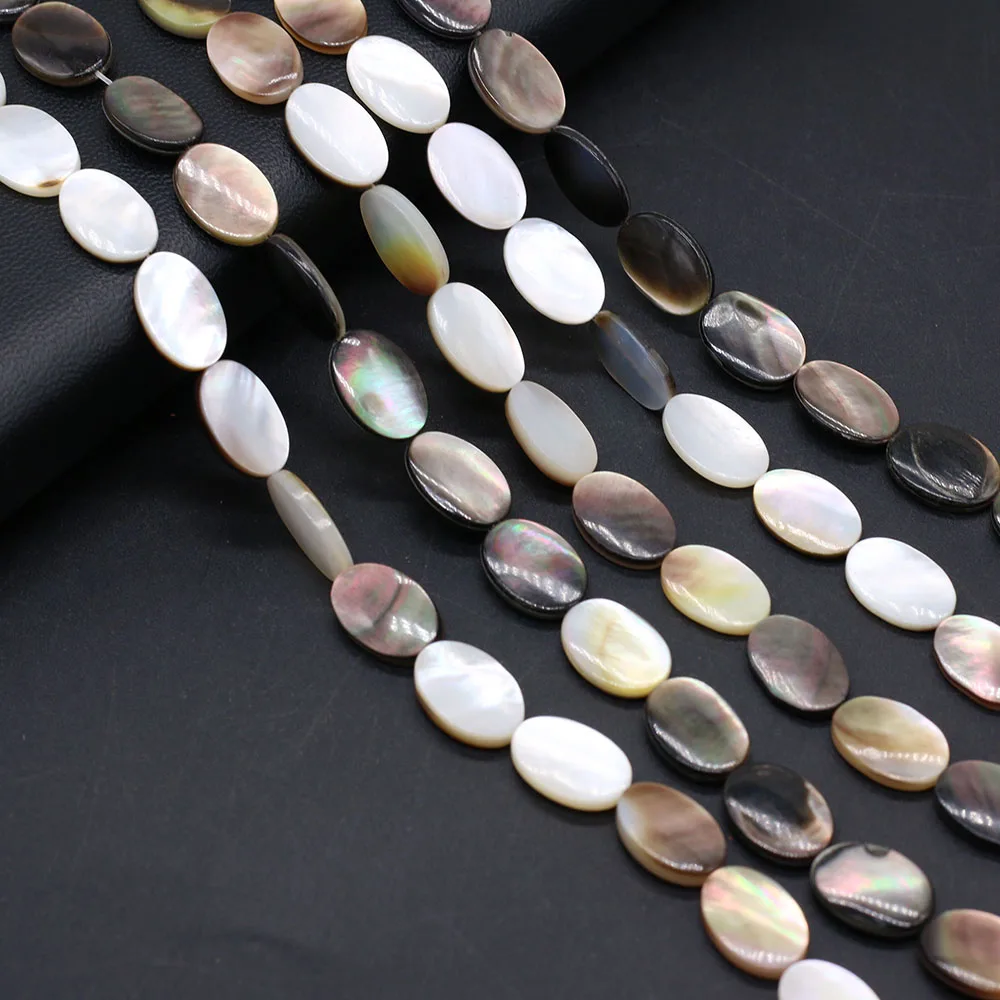 3PCS Wholesale Oval Natural Freshwater Black Shell Beads Crafts Making DIY Necklace Bracelet Jewelry Gift Mother-of-Pearl Shells