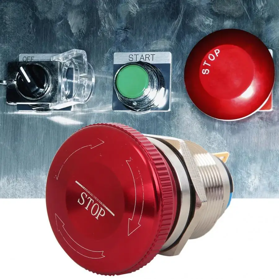 

20pcs 22mm Stainless Steel Push Button Switch BEM-22-11ZSDT Emergency Stop Knob Switch